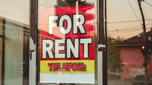 Poster met de tekst Kamer te huur